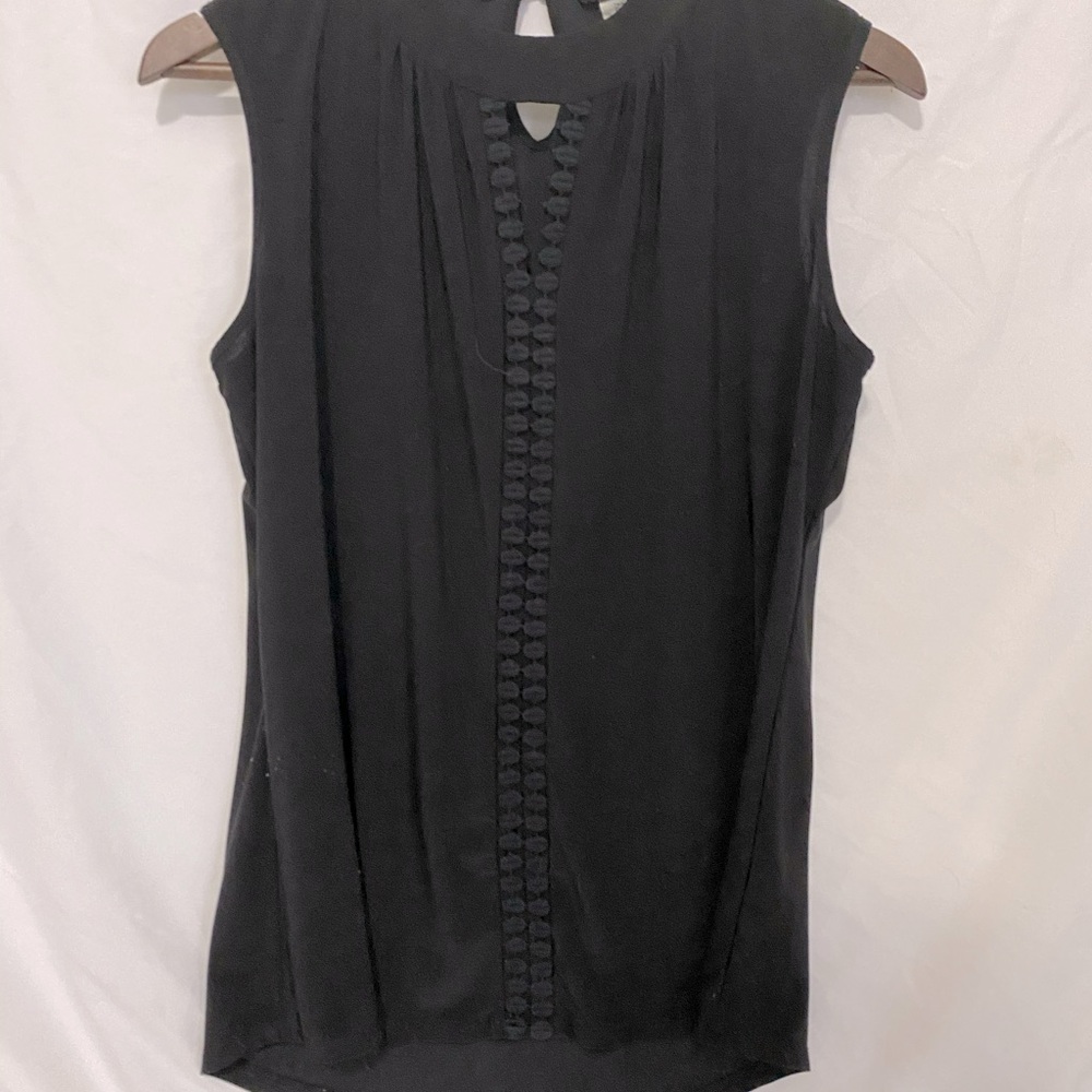 PerSeption Concept Black Keyhole Blouse Sleeveless